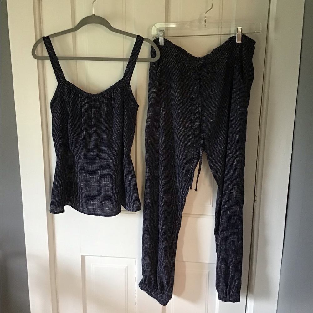 CAbi cami jogger set, peplum NWOT